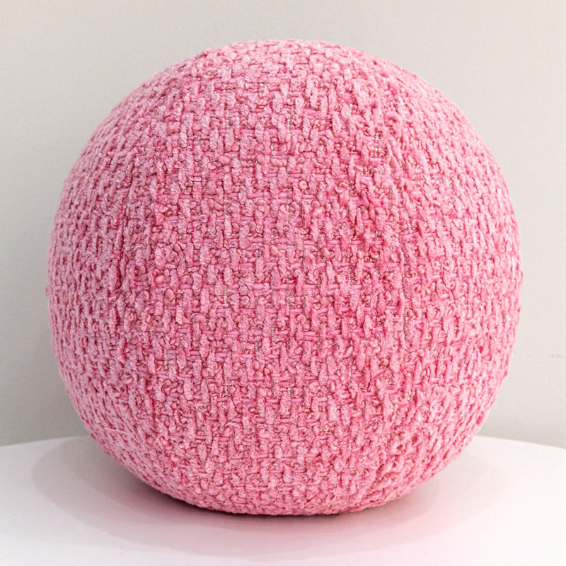Coussin décoratif rond, Rose