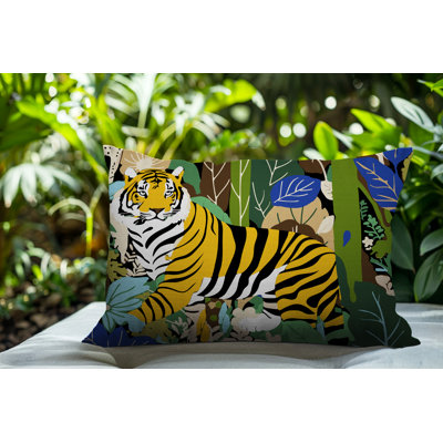 Kyo Tiger Reversible Indoor/Outdoor Rectangle Pillow