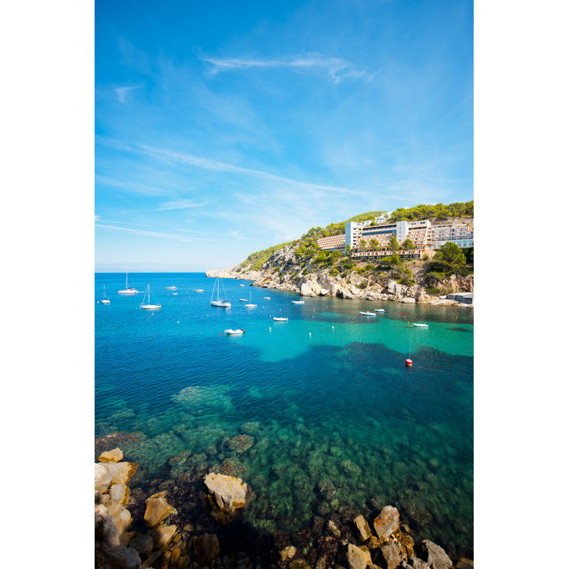 Bay Landscape by Supermimicry - No Frame Print on Canvas, 46cm H x 30cm W