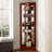Corner Curio Dispaly Cabinet Withs, Adjustable Tempered Glass Shelves, Mirrored Back(E26 Bulb Not Included)-1106419250