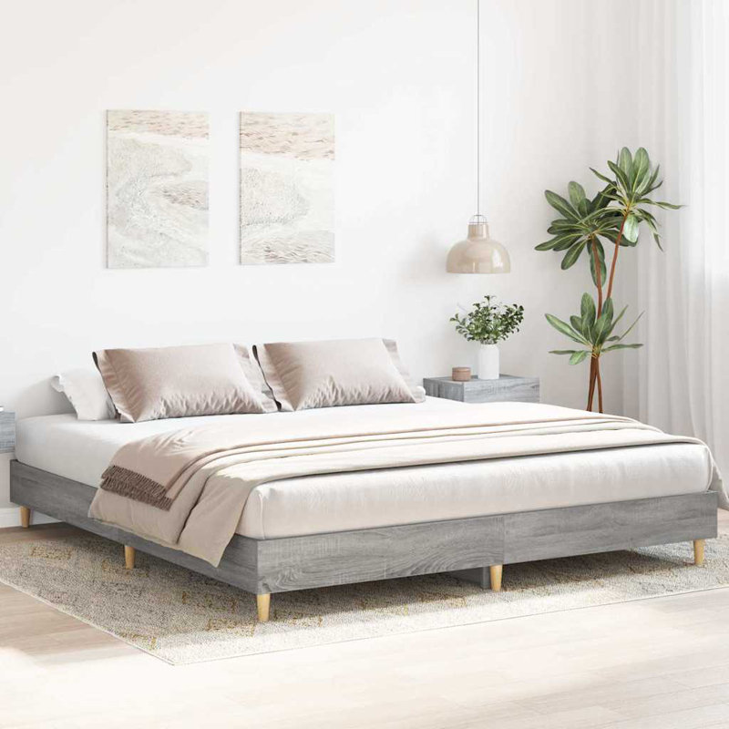 Bed Frame, European Kingsize (160 x 200cm), Grey Sonoma