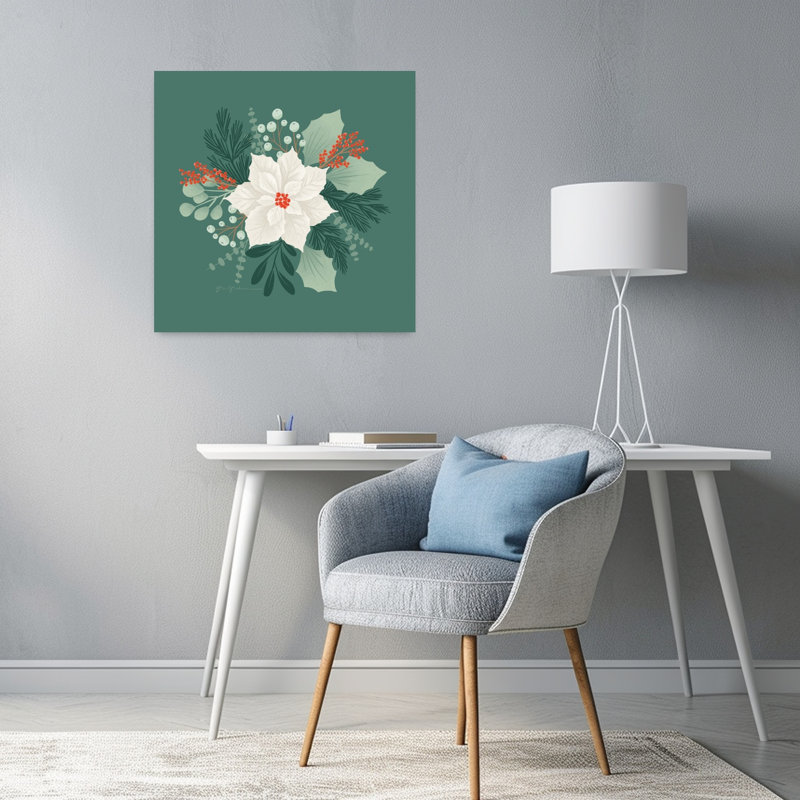 «Winter Arrangements I Contemporary Flower Winter», art mural, H 24 po x l 24 po
