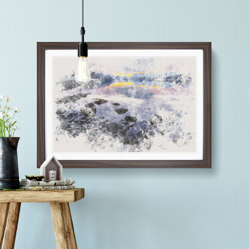 The Apgar Mountains in Montana - Picture Frame Painting Print, 60cm H x 91cm W x 2cm D, Black Framed