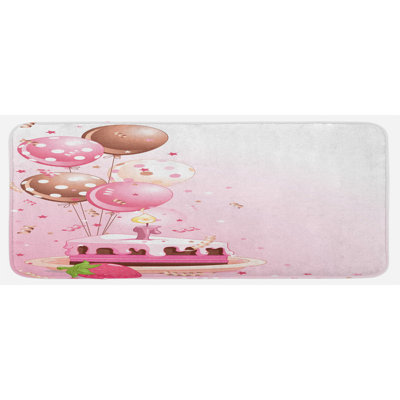 Tapis de cuisine en forme de bougie et de couleur rose brun clair fraise