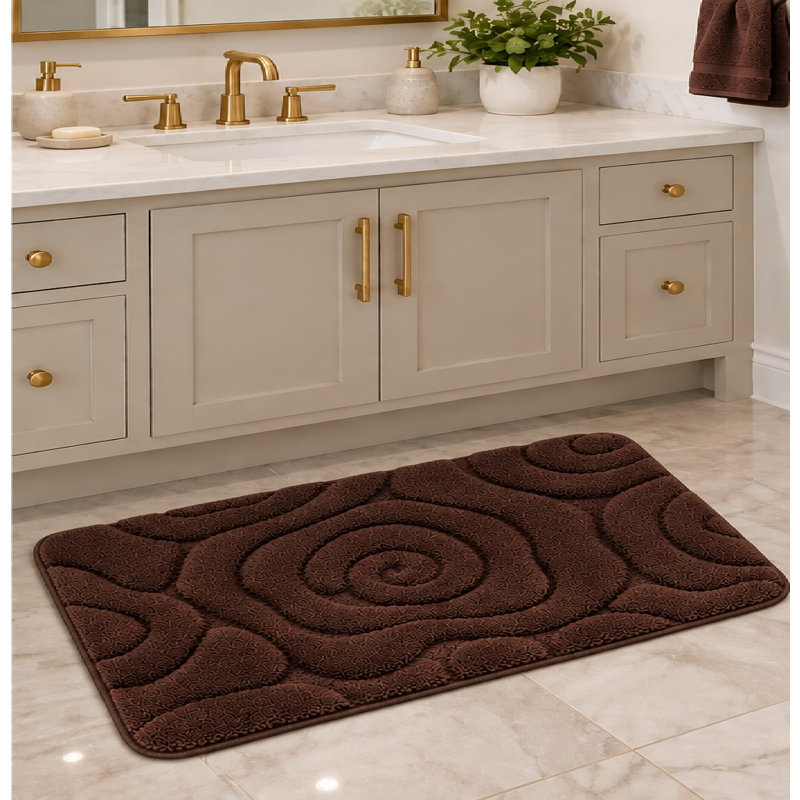 Hardeman Non-Slip Bath Rug, Brown
