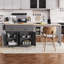 Îlot de cuisine polyvalent avec table extensible et nombreuses options de rangement