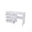 Table de couture pliante 4-en-1 avec roues verrouillables - Poste de travail multifonctionnel, table de bout, bureau d'ordinateur et rangement de cuisine avec tablettes, table de machine à coudre roulante blanche pour appartements