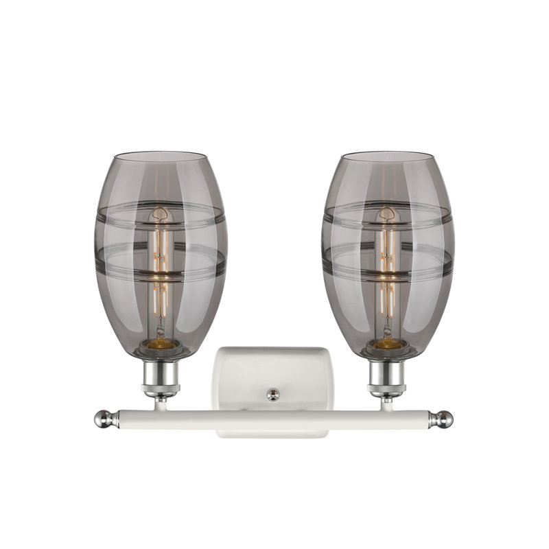 Bettylou 2 - Light Dimmable Vanity Light, Light Smoke, White Polished Chrome