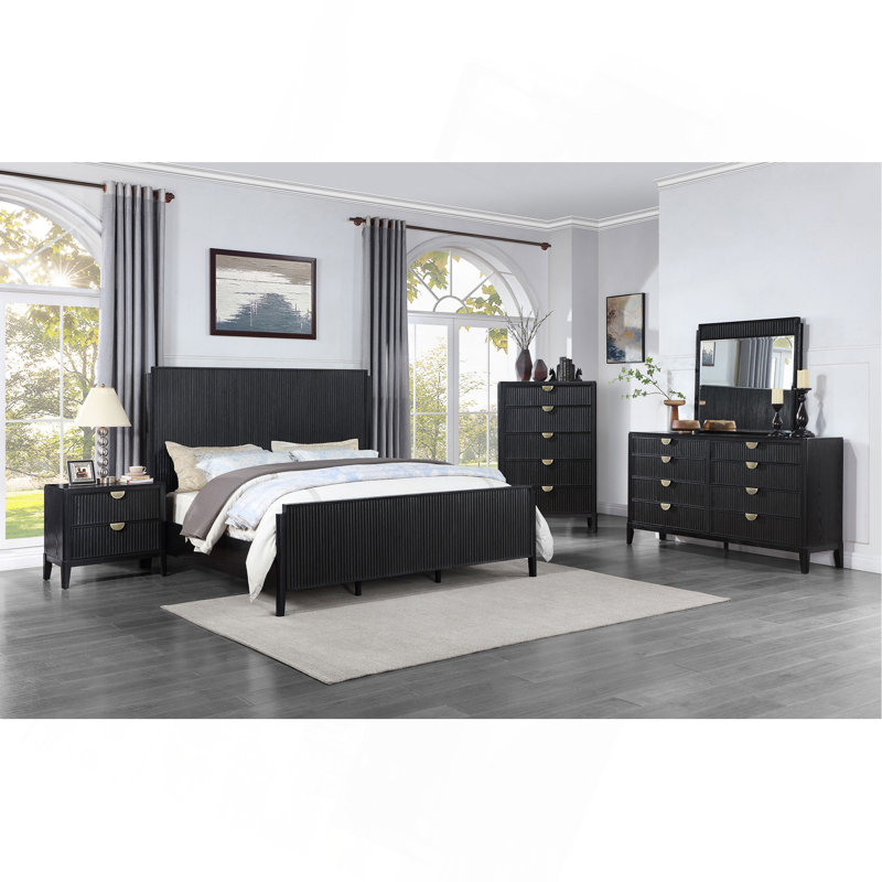 Mason Black Panel Bed