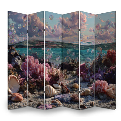 Cloison pliante 6 panneaux paravent Royal Turquoise
