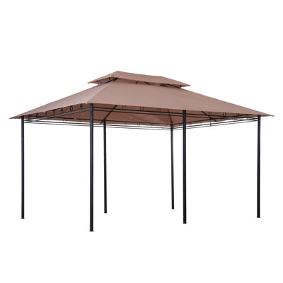 Patio Gazebo, Outdoor Gazebo Canopy Shelter With Curtains, Vented Roof, Steel Frame For Garden, Lawn, Backyard And Deck