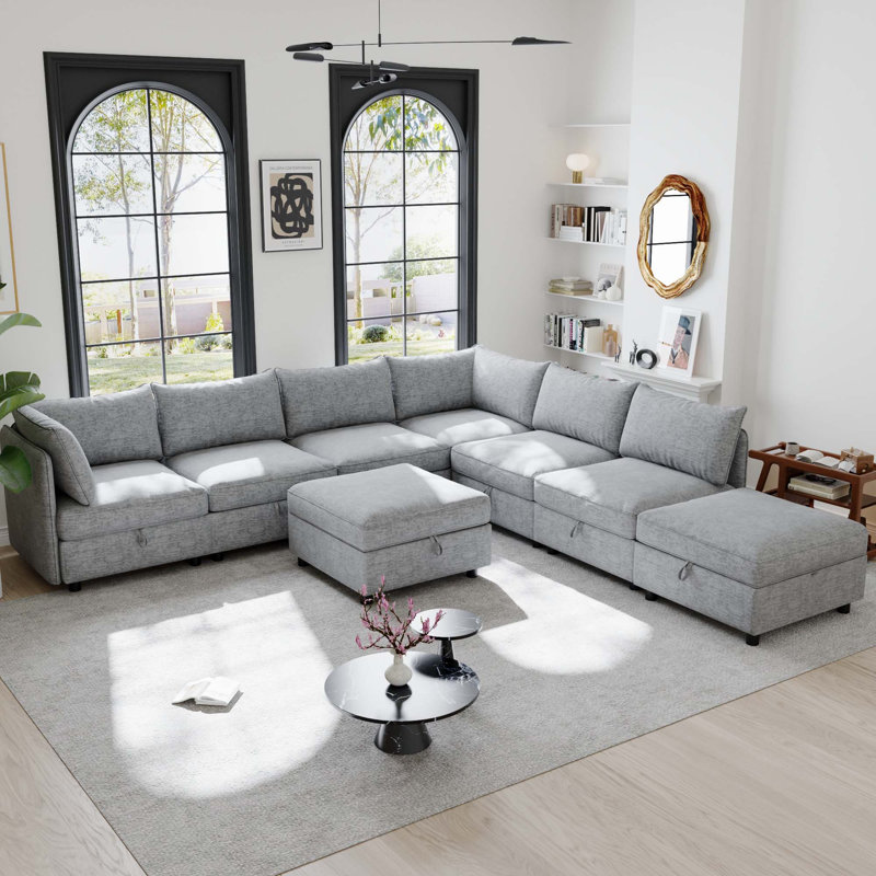 Canapé modulaire modulaire, siège convertible avec rangement, canapé-lit modulaire, combinaisons modulaires flexibles en tissu pour le salon