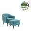 Chaise d'appoint rembourrée en lin avec repose-pieds en bois d'hévéa Arlaith-490469269