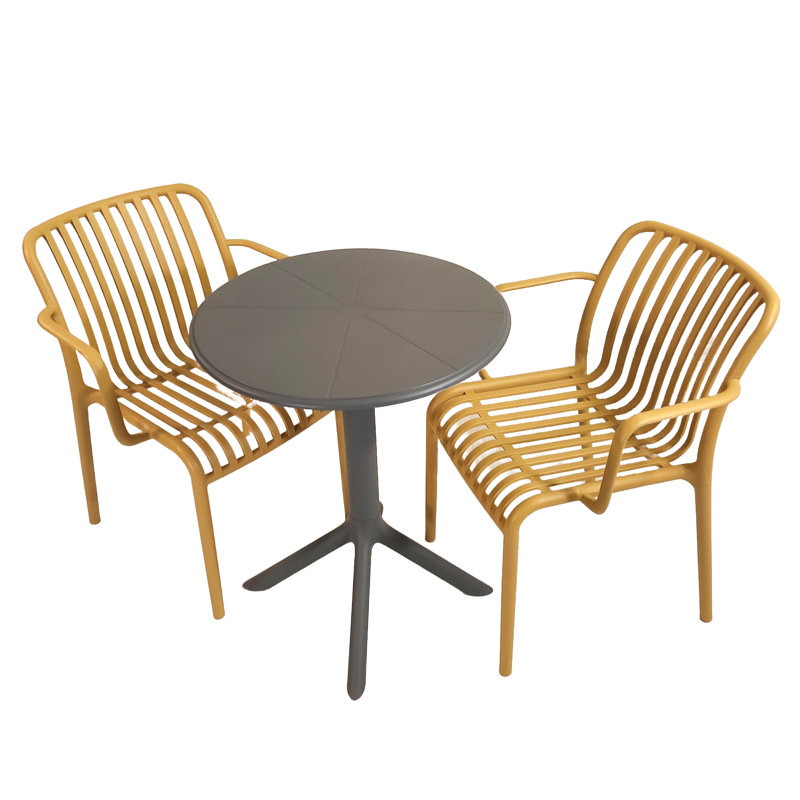 Beven 2 - Person Dining Set, Yellow/Grey