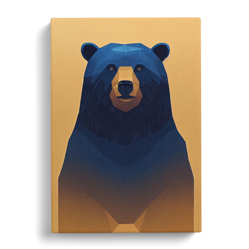 XC1022-479X Alert Bear - Wrapped Canvas Print, 60cm H x 40cm W x 3cm D