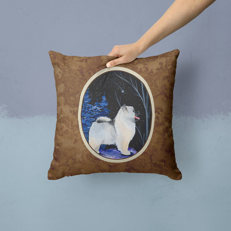 Starry Night Keeshond Indoor/Outdoor Throw Pillow
