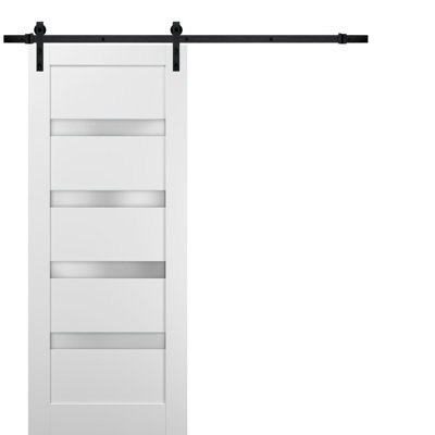 Quadro Frosted Glass Barn Door