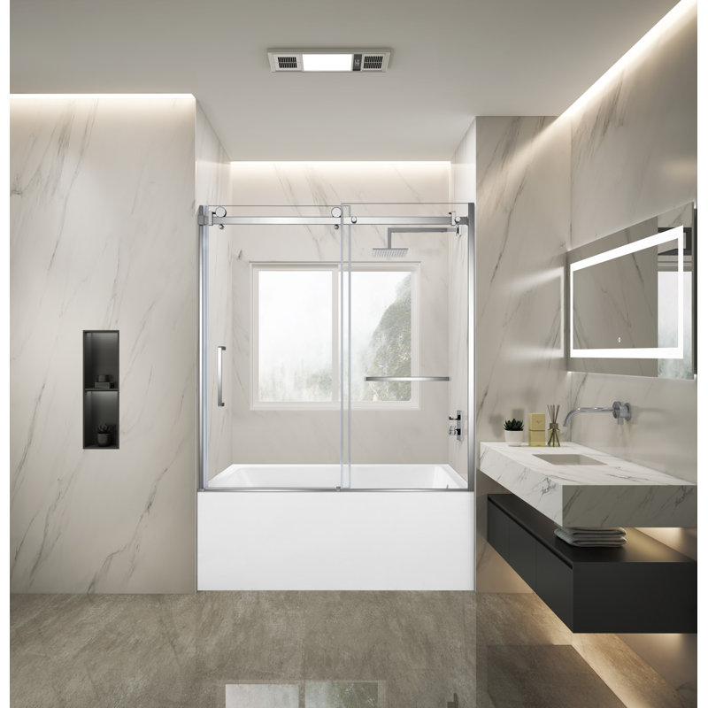 Kingston Brass Tur 60 X 60 Tub Door, Silver, Left Opening