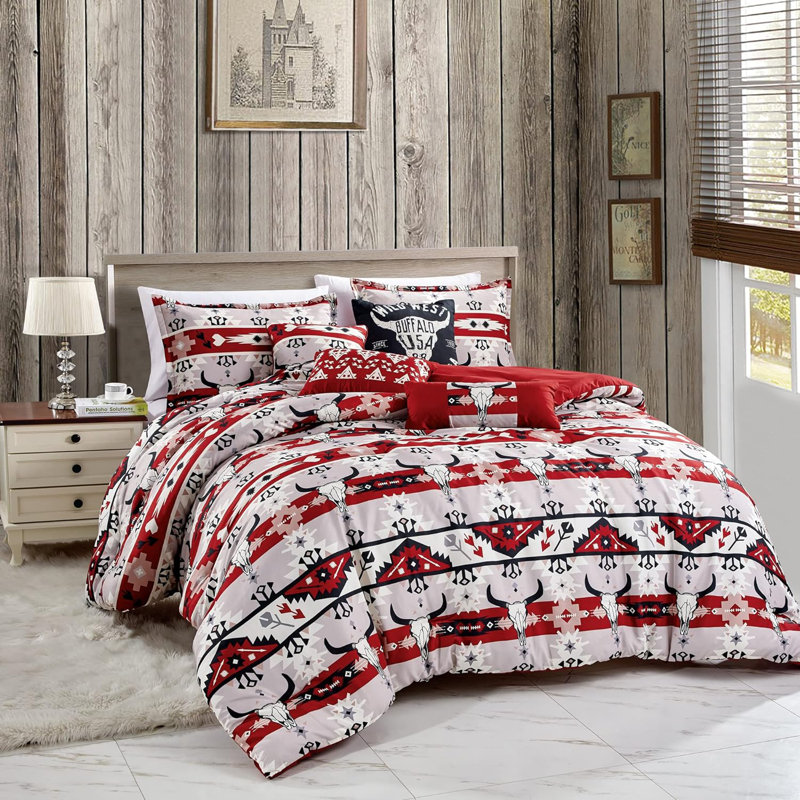 Ensemble d'édredon en polyester , Édredon pour grand lit + 2 taies décoratives pou