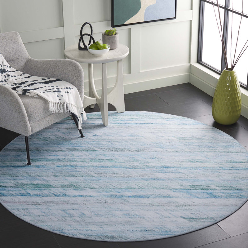 Tapis abstrait lavable à la machine Oatley Tacoma, Rond 6 pi