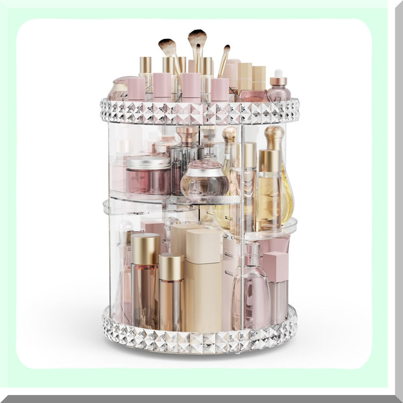 360° degree GlamSpin Adjustable Makeup Organizer