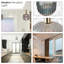 1 - Modern Gold Copper Chandelier Pendant Light – Ribbed Glass Jar Shade, LED Ceiling Light Fixture with E27 Socket-102221277