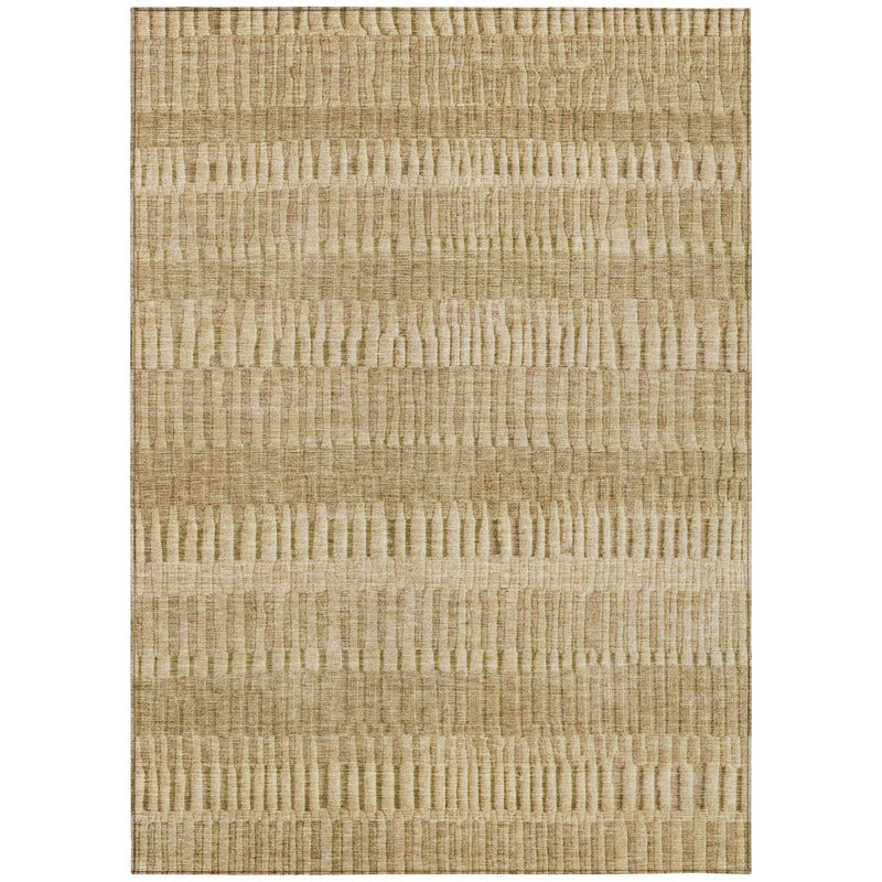 Machine Washable Indoor/Outdoor Chantille ACN2807 Stripes Rug, 8' x 10', Copper