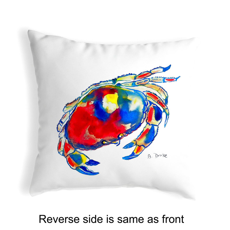  Housse et insert de coussin d'extérieur carré crabe Dungness