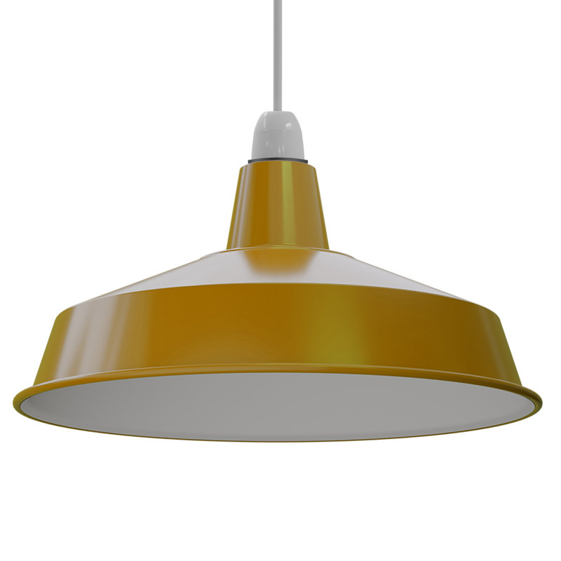 18.7cm H Metal Dome Lampshade, Yellow