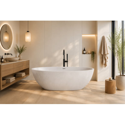 Baignoire profonde autoportante 62,8 po x 30,3 po
