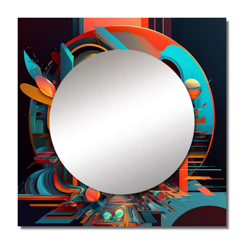 Karaleigh - Miroir mural géométrique moderne pour chambre à coucher, 23 po x 23 po
