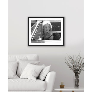 Brigitte Bardot Riding An Open Top - Print on Wood