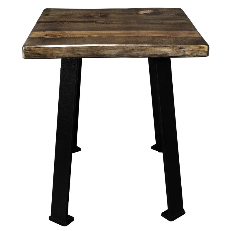 Table de bout Navarra Live Edge, Plateau taupe / base noire