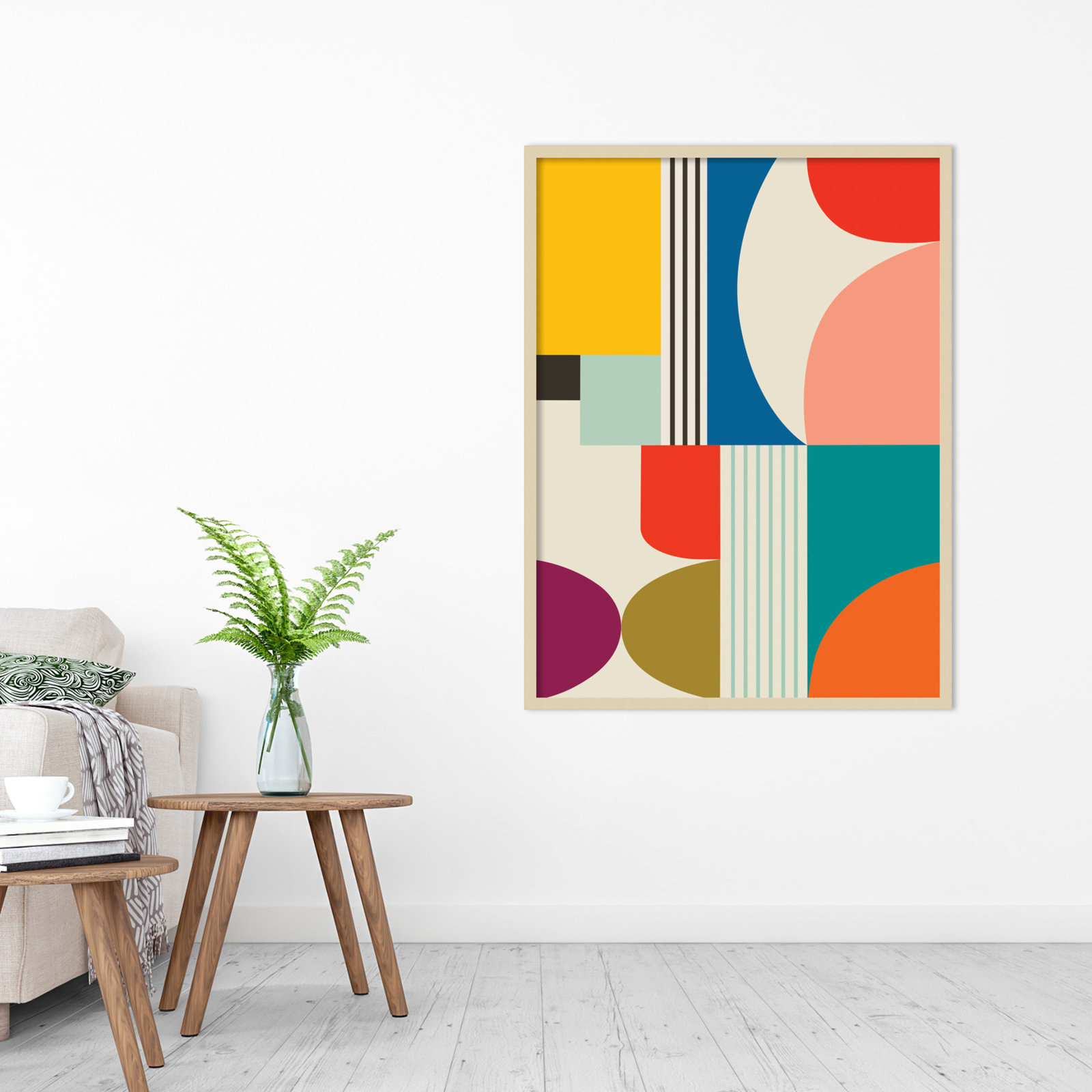 Mid Century Modern Pattern by Rachel Lee, Brown, 41" H x 31" W x 1" D