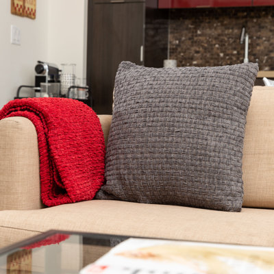 Housse et insert de coussin carré en coton chenille