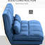 Chaise de lit pliante réglable, 2 coussins, L 40,25 po, bleu, convertible au sol avec