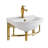 The Renovators Supply Inc. 17.75 " Porcelain U-Shaped Bathroom Sink with Faucet and Overflow Hole