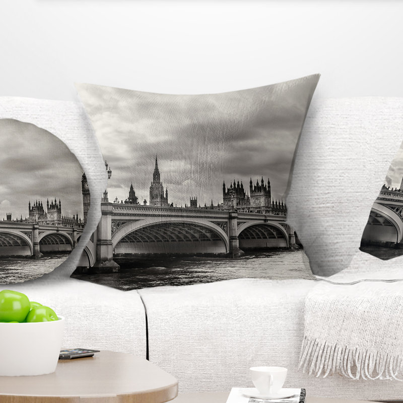 Coussin de pont westminster cityscape merveilleuse view of the, 18 po x 18 po, Coussin décoratif