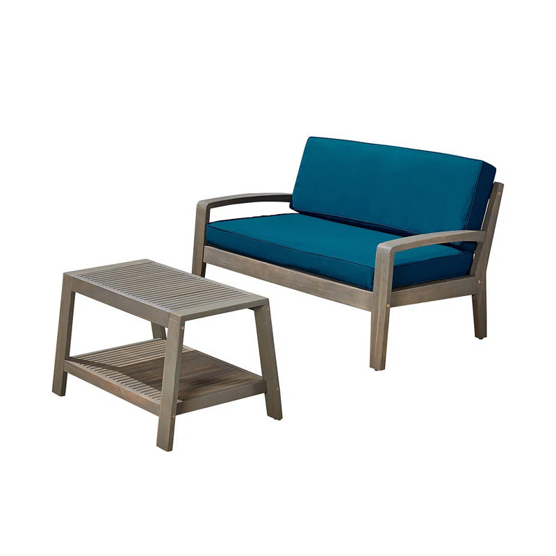 Causeuse + table basse bleu foncé, Bleu très foncé