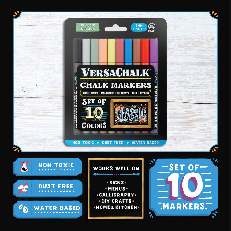 Dust Free and Easy Wipe Away Liquid Chalk Markers - 18 Pieces 