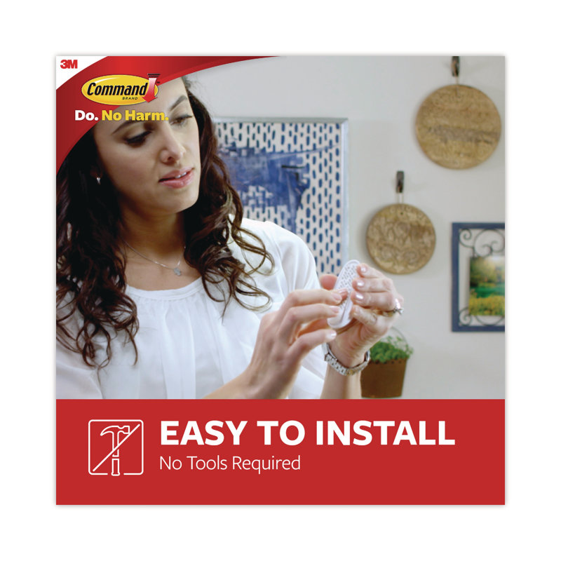 White Medium Plastic Adhesive Hooks, 37-Pack