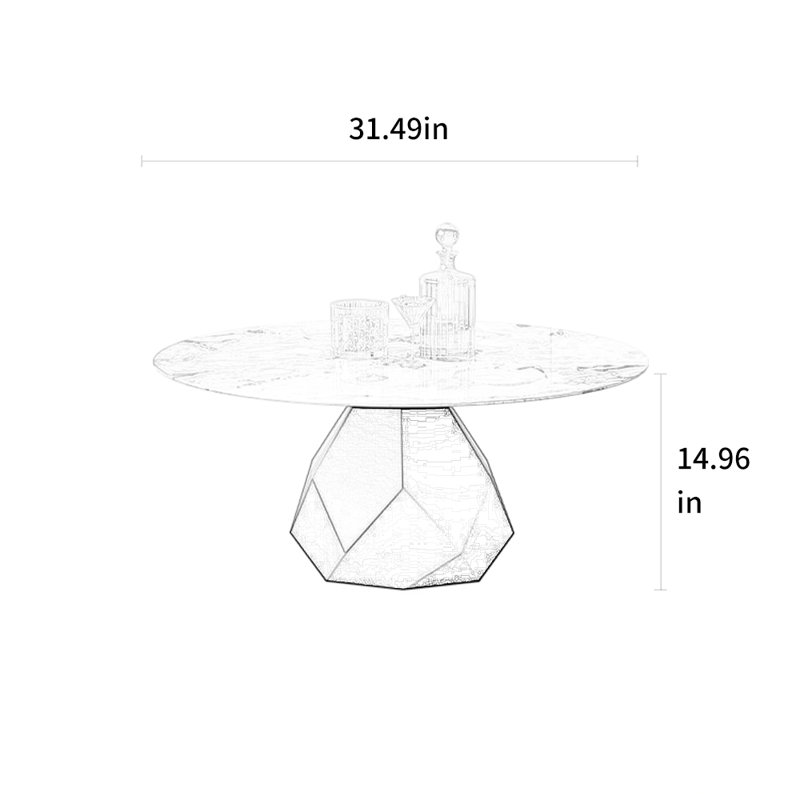Luxury Stone Coffee Table with Black Titanium Legs