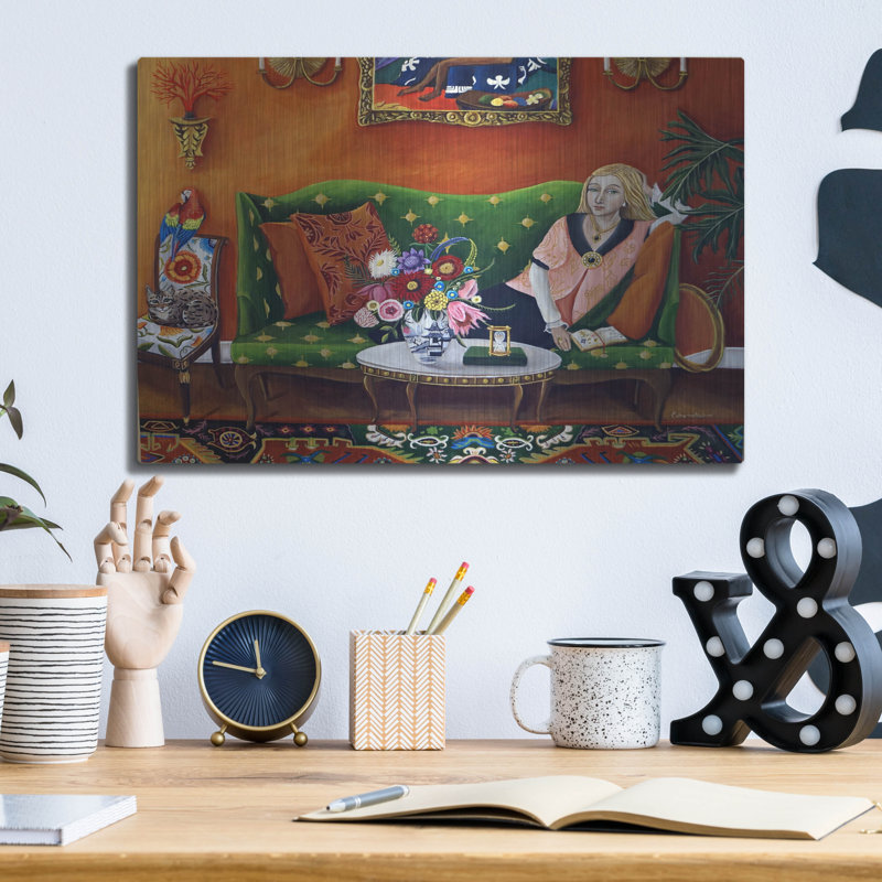 «Keep the Flowers Good» par Catherine A Nolin, art mural en métal, H 12 po x l 16 po