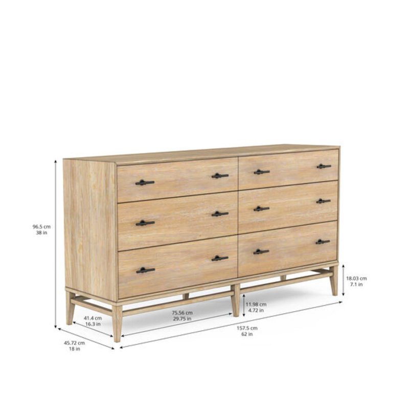 Commode double 6 tiroirs Katheryn