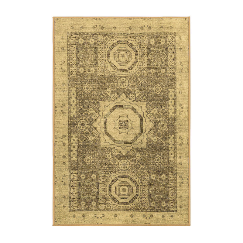 Washable Oriental Indoor Rug, Rectangle 4' x 6'