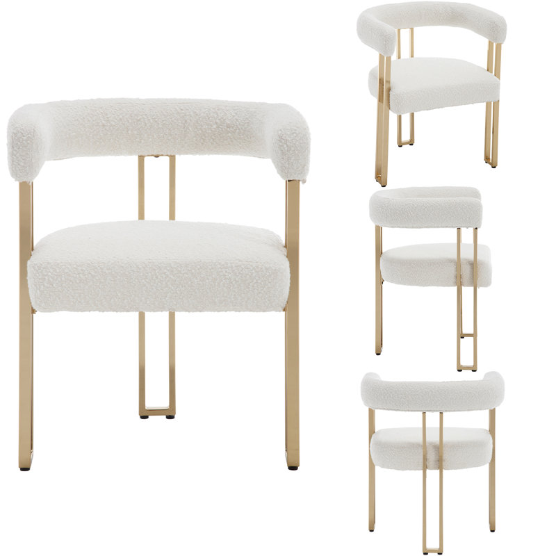 Chaises de salle à manger Barrel, Boucle blanc