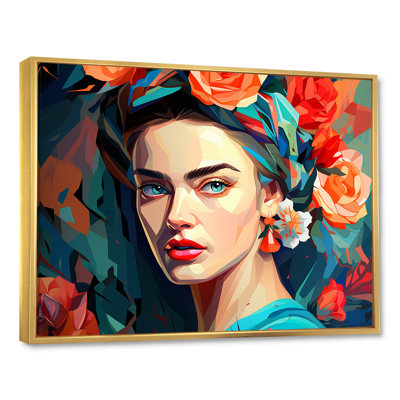 Frida, femme qui fleurit, Portrait mexicain I - art mural mexicain