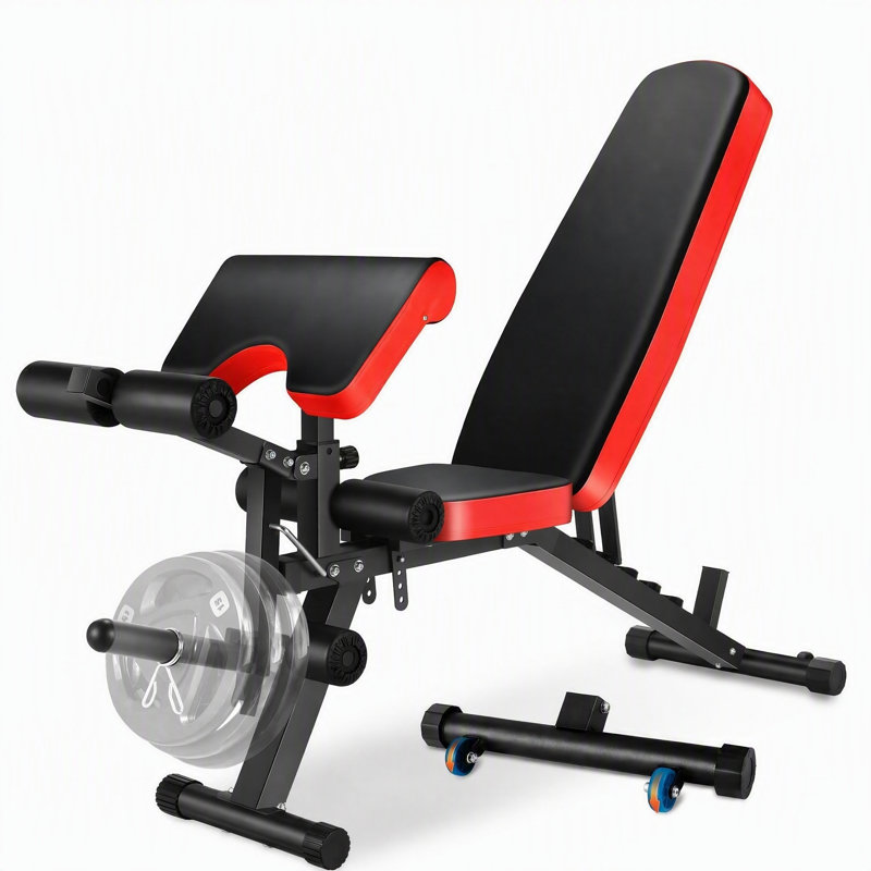 Banc de musculation réglable 800 lb, banc d'entraînement pour la gymnastique à domicile, banc de musculation avec extension des jambes et courbure des jambes, banc de curling Preacher, banc d'exercice de gymnase