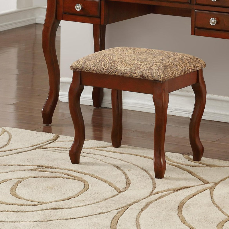 Ensemble de coiffeuse classique avec tabouret, Cerisier