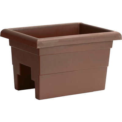 Winston Porter Root & Vessel Countryside Plastic Rail Planter, Brown, 16in
